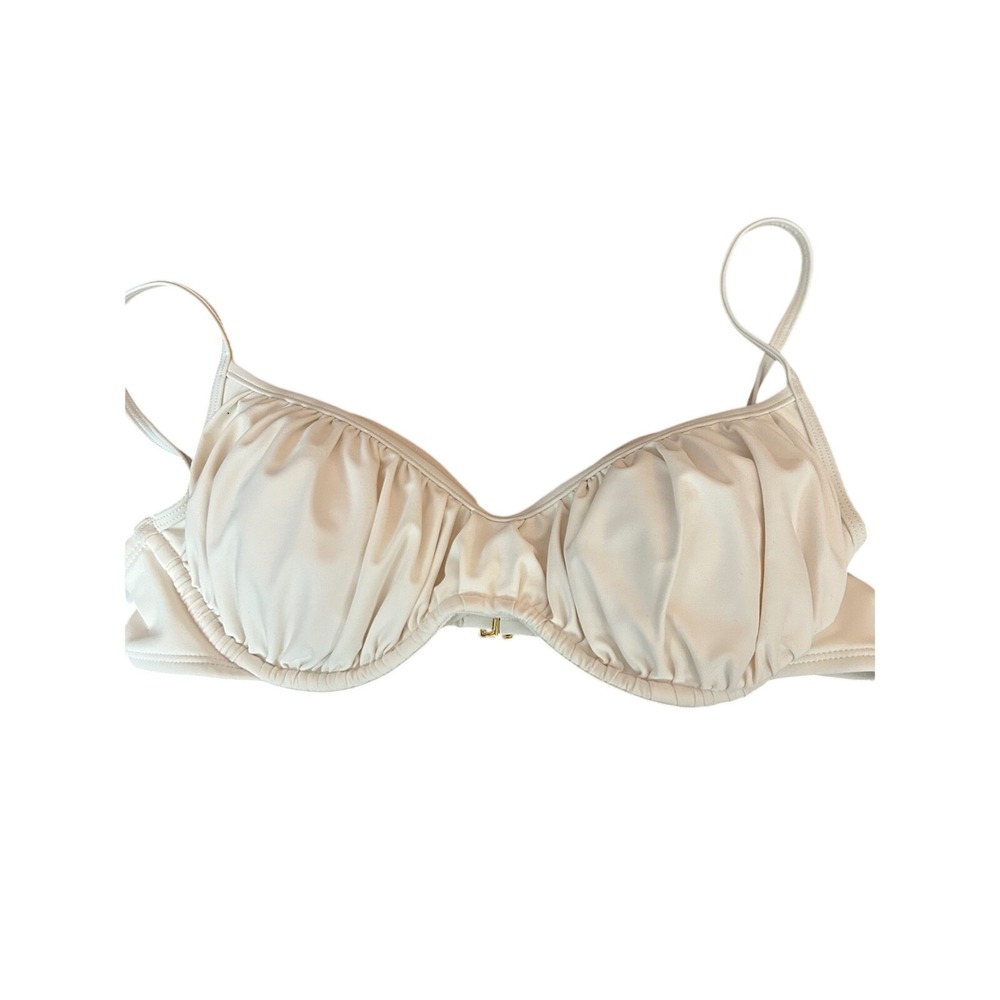 Shade & Shore Cream Bikini Top Underwire Adjustable Straps Size S (4-6)